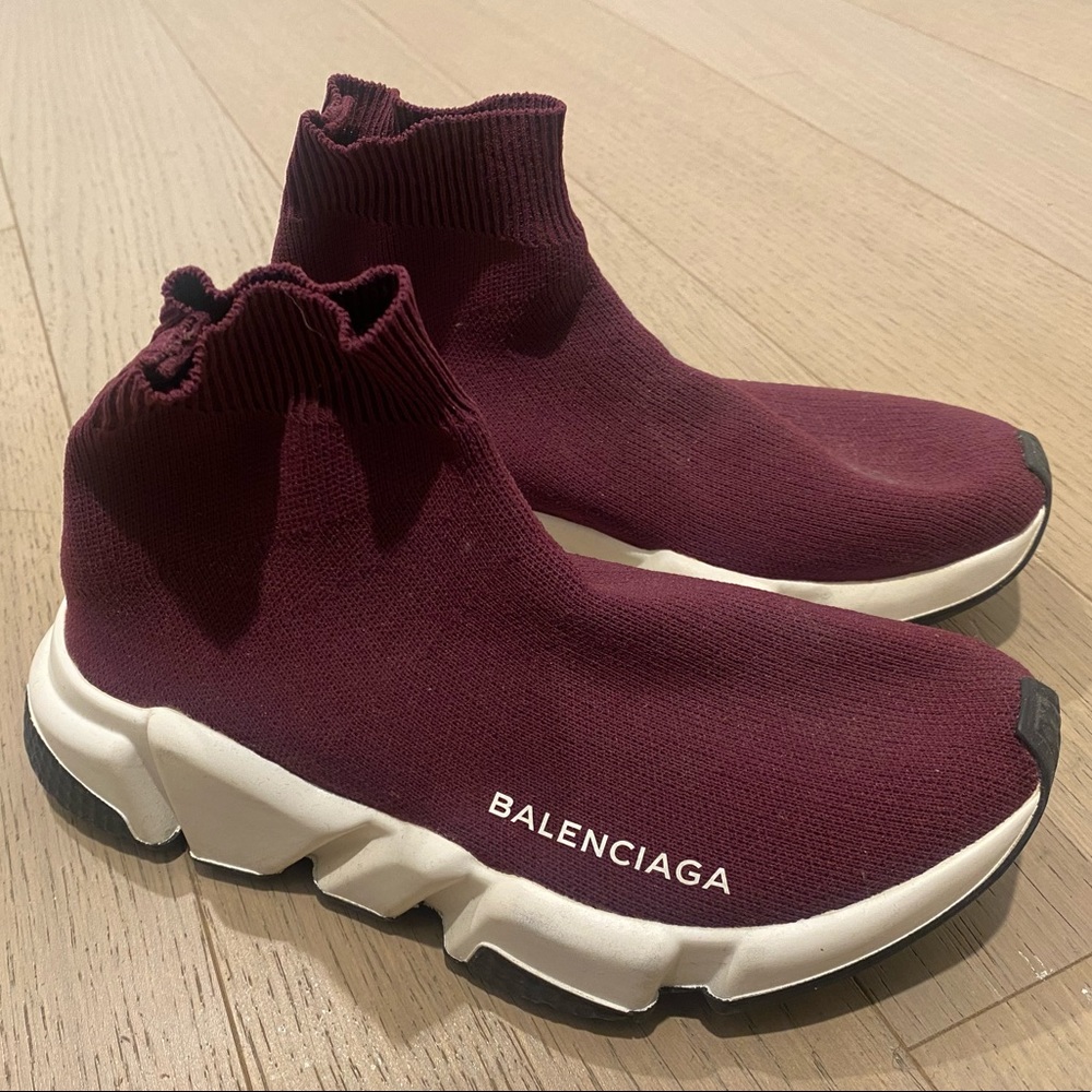 BALENCIAGA
Neoprene Knit Womens Speed Trainer Sneakers 35 Prune